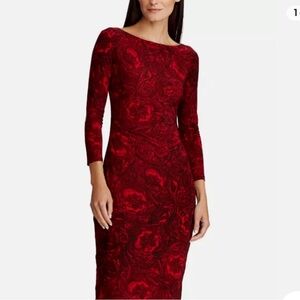 NEW - LAUREN RALPH LAUREN LADIES VICTORINA ABSTRACT PRINT JERSEY DRESS - Size 14